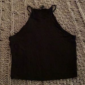 Basic Black Halter Crop Top